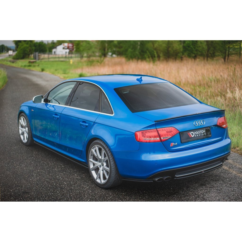 Maxton Design prodloužení spoileru pro Audi A4 B8, černý lesklý plast ABS