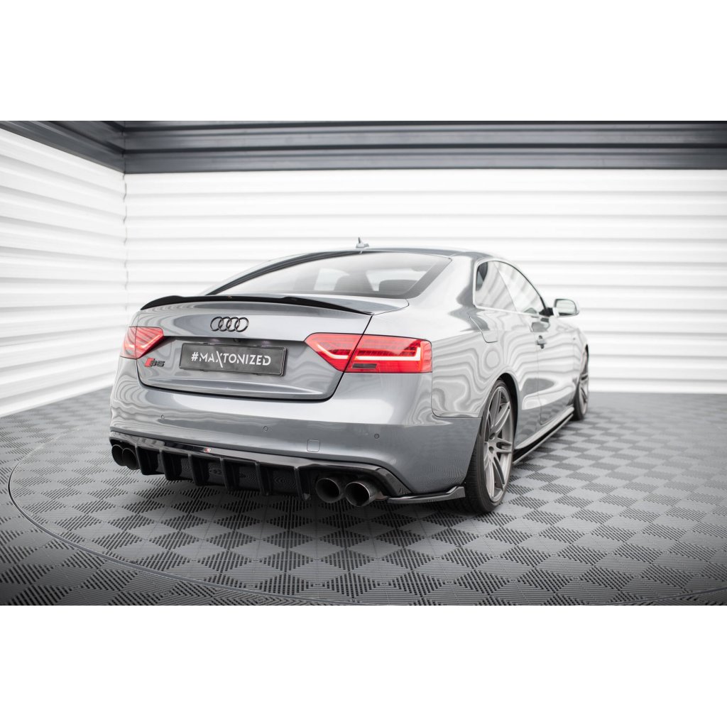 Maxton Design prodloužení spoileru pro Audi A5, S5 8T, černý lesklý plast ABS, Coupe