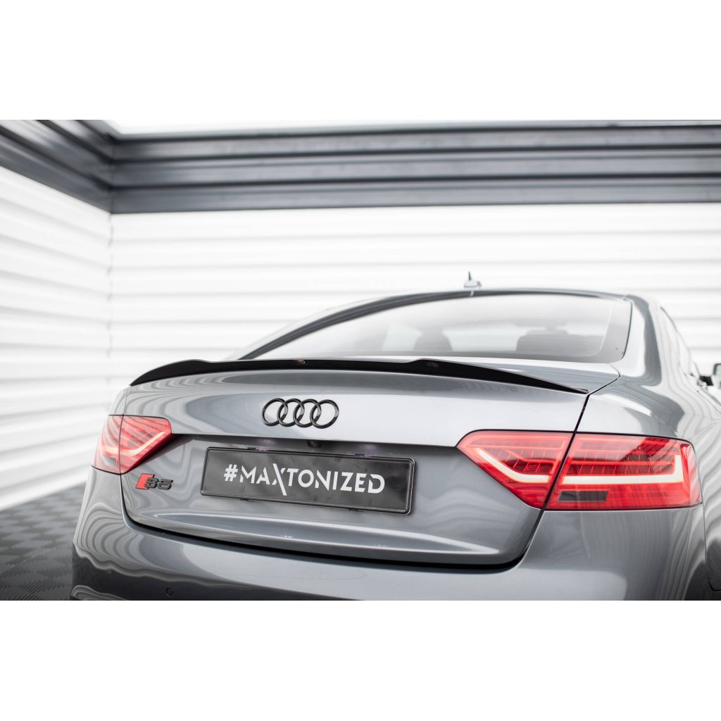 Maxton Design prodloužení spoileru pro Audi A5, S5 8T, černý lesklý plast ABS, Coupe