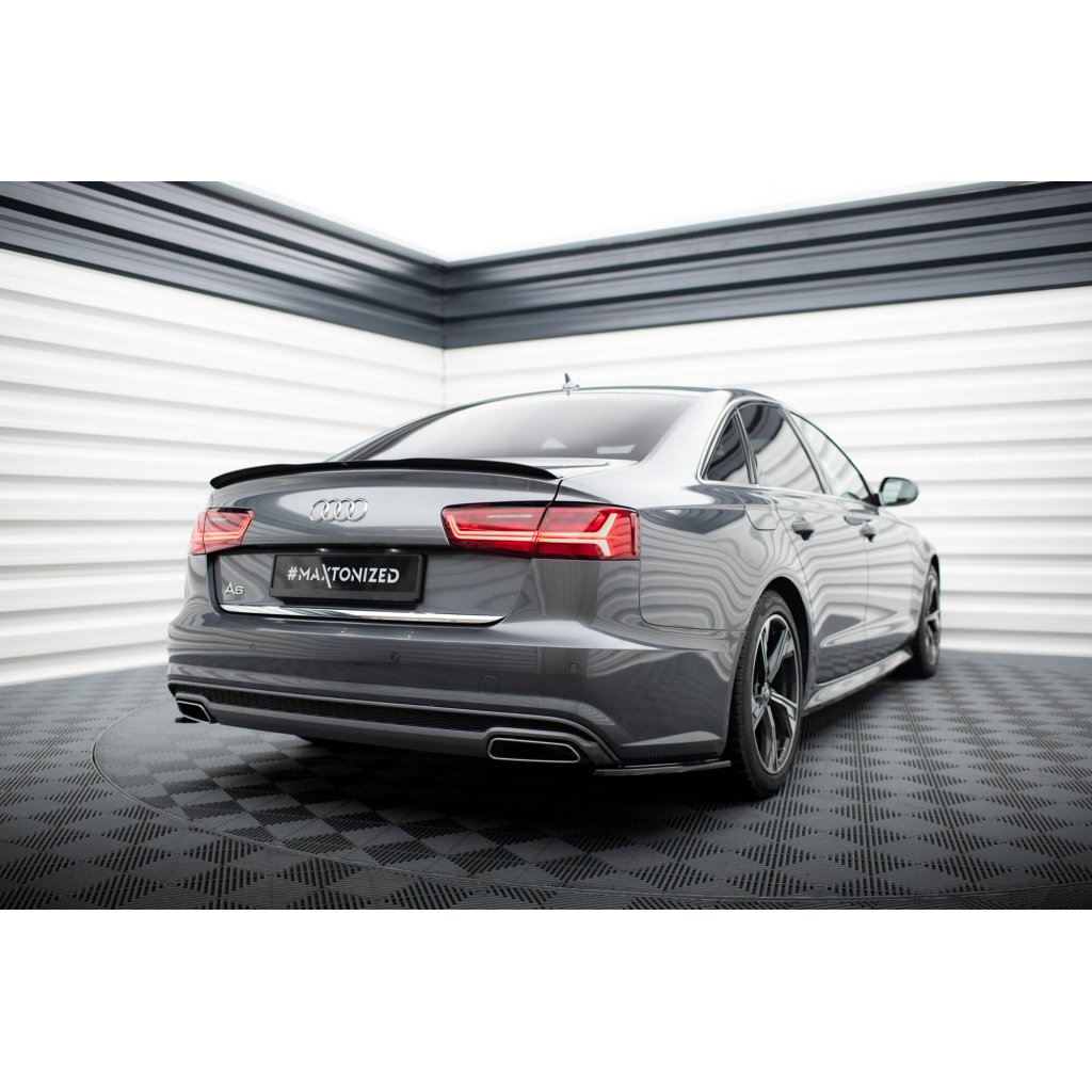 Maxton Design prodloužení spoileru pro Audi A6 C7, C7 FL, černý lesklý plast ABS