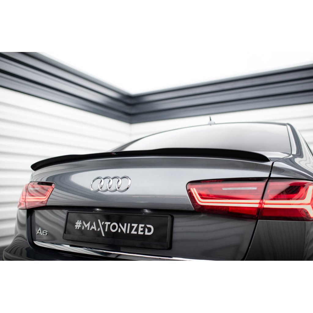 Maxton Design prodloužení spoileru pro Audi A6 C7, C7 FL, černý lesklý plast ABS