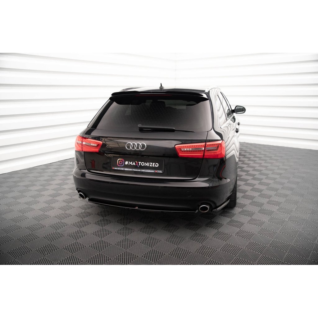 Maxton Design prodloužení spoileru pro Audi A6 C7, černý lesklý plast ABS