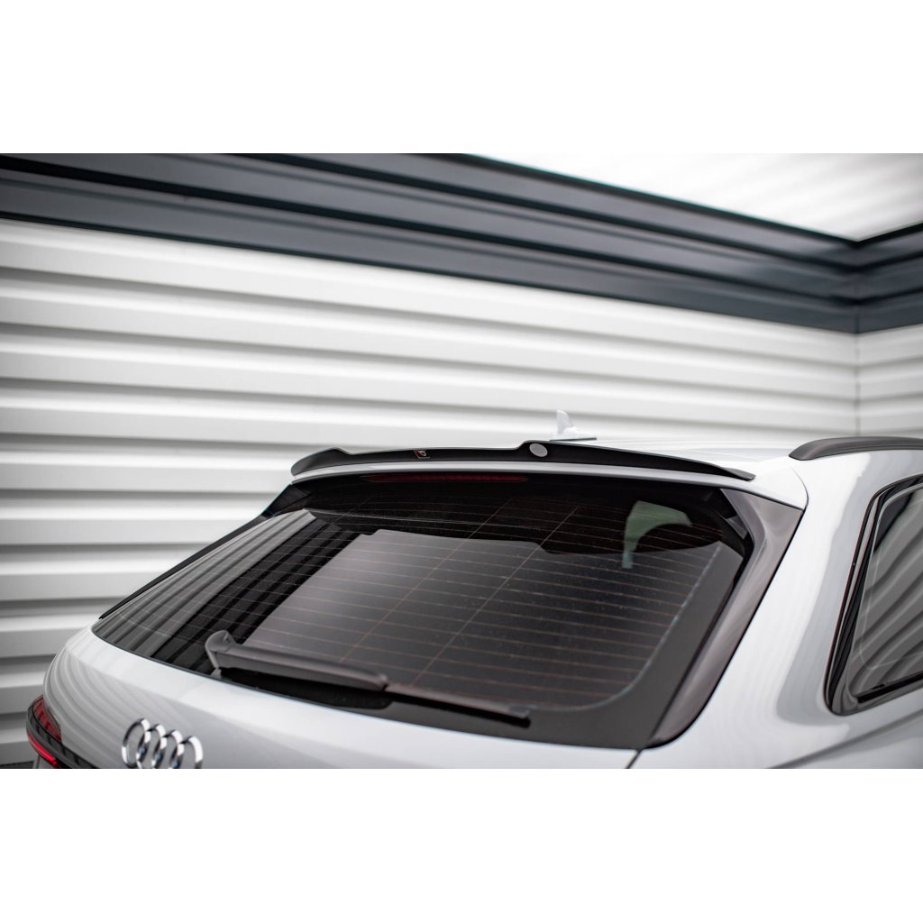 Maxton Design prodloužení spoileru pro Audi A6 C8, černý lesklý plast ABS, S-Line