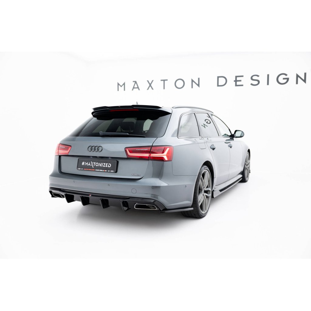 Maxton Design prodloužení spoileru pro Audi A6, S6 C7, C7 FL, černý lesklý plast ABS