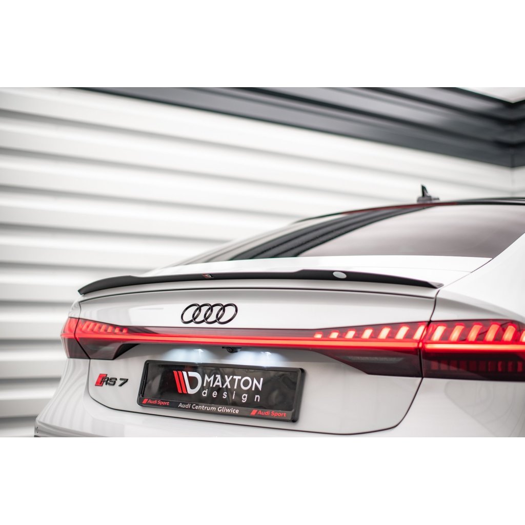 Maxton Design prodloužení spoileru pro Audi A7 C8 S-Line, černý lesklý plast ABS