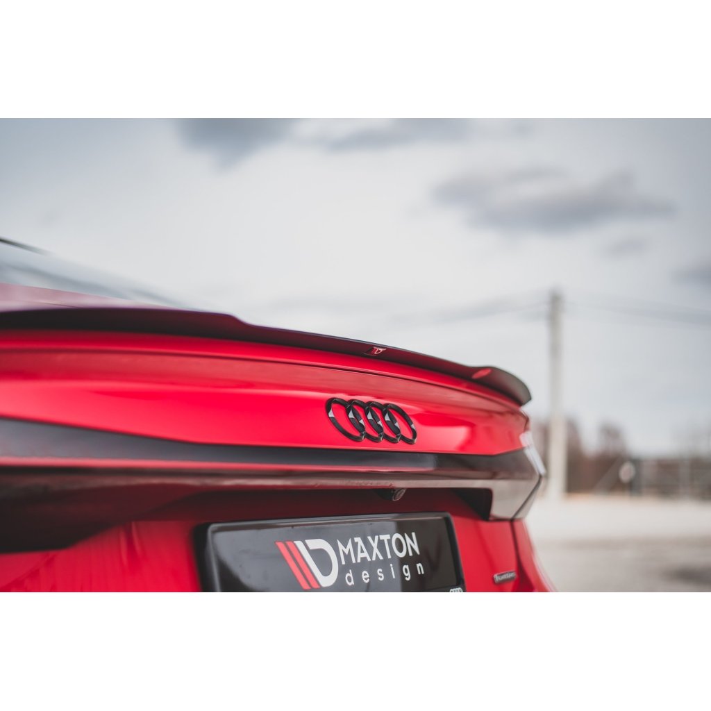 Maxton Design prodloužení spoileru pro Audi A7 C8 S-Line, černý lesklý plast ABS