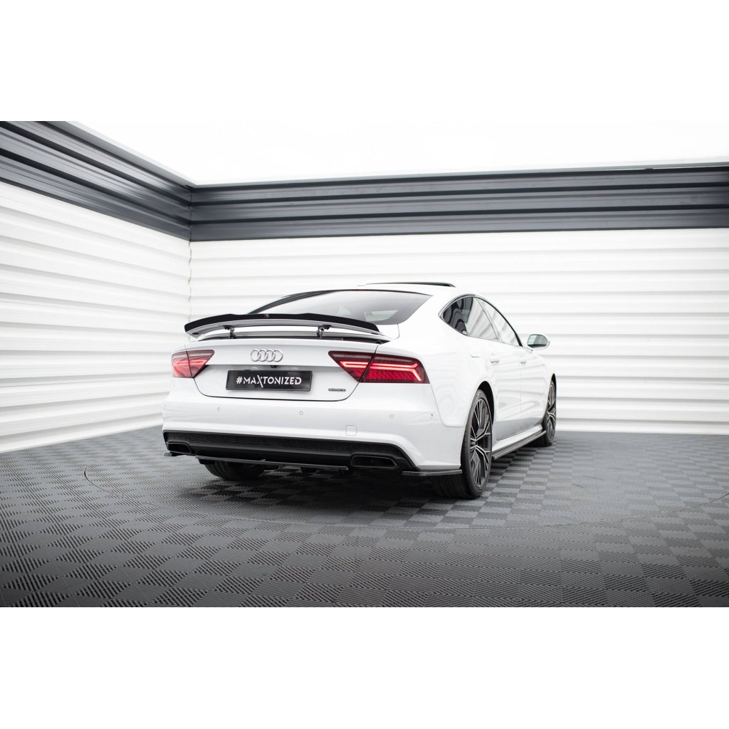 Maxton Design prodloužení spoileru pro Audi A7, S7 C7, C7 FL, černý lesklý plast ABS