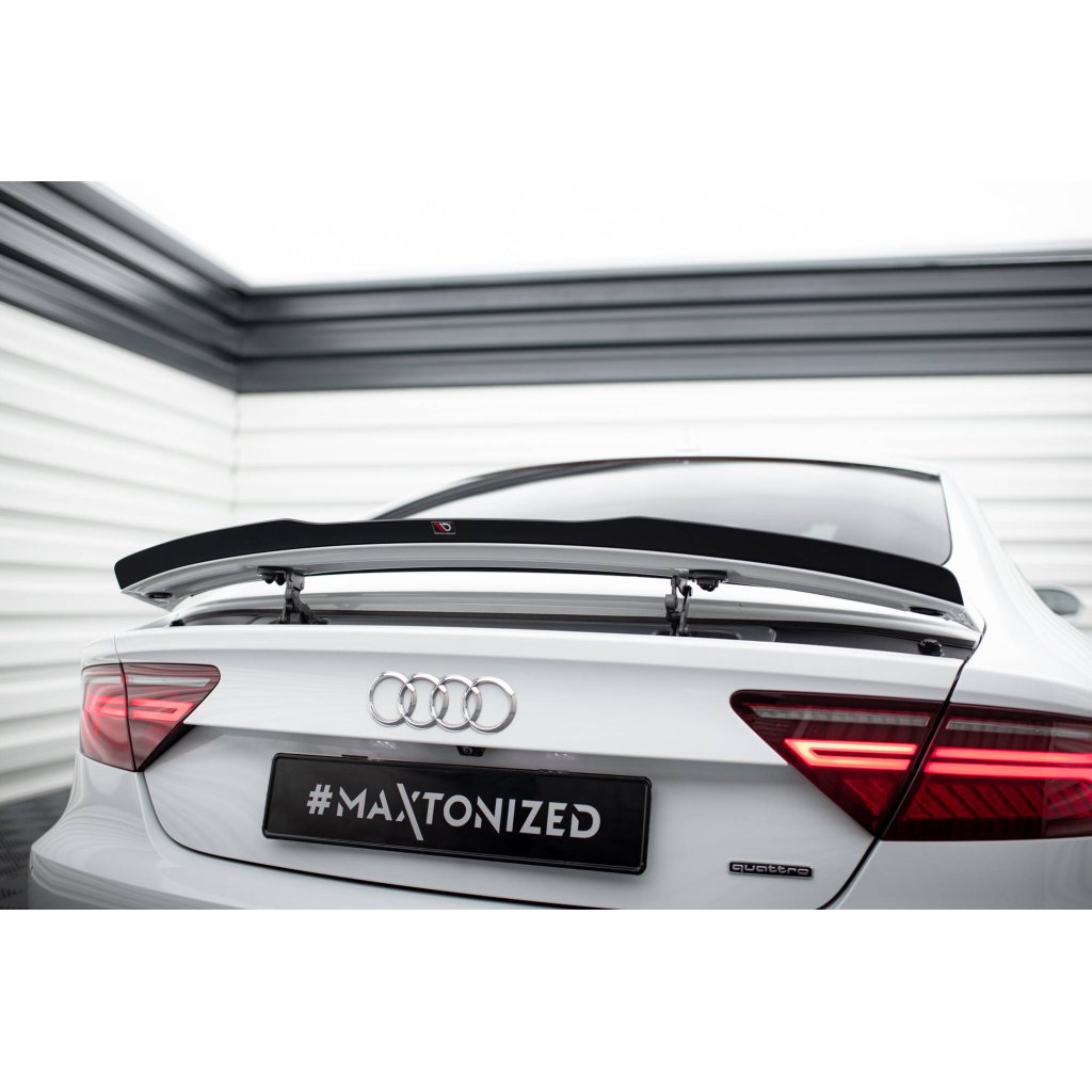 Maxton Design prodloužení spoileru pro Audi A7, S7 C7, C7 FL, černý lesklý plast ABS