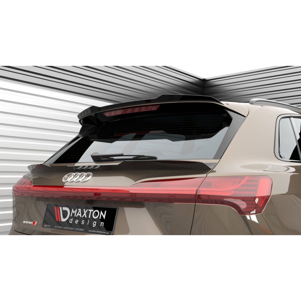 Maxton Design prodloužení spoileru pro Audi E-Tron S-Line, černý lesklý plast ABS