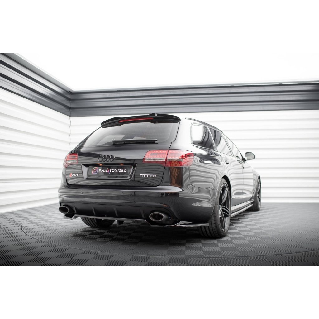 Maxton Design prodloužení spoileru pro Audi RS6 C6, černý lesklý plast ABS, Avant, r.v. 2007-2010