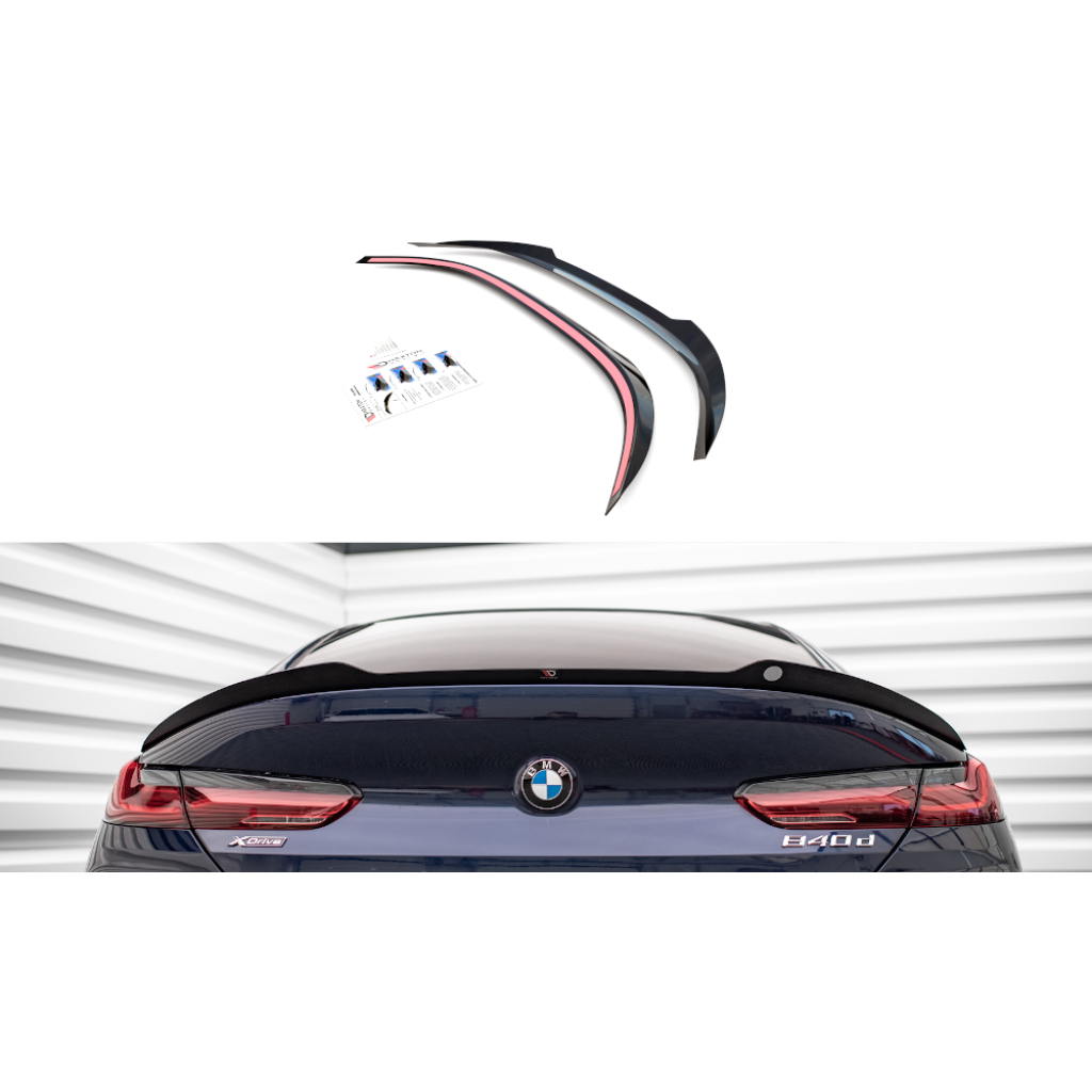 Maxton Design prodloužení spoileru pro BMW řada 8 Gran Coupe/G16, černý lesklý plast ABS