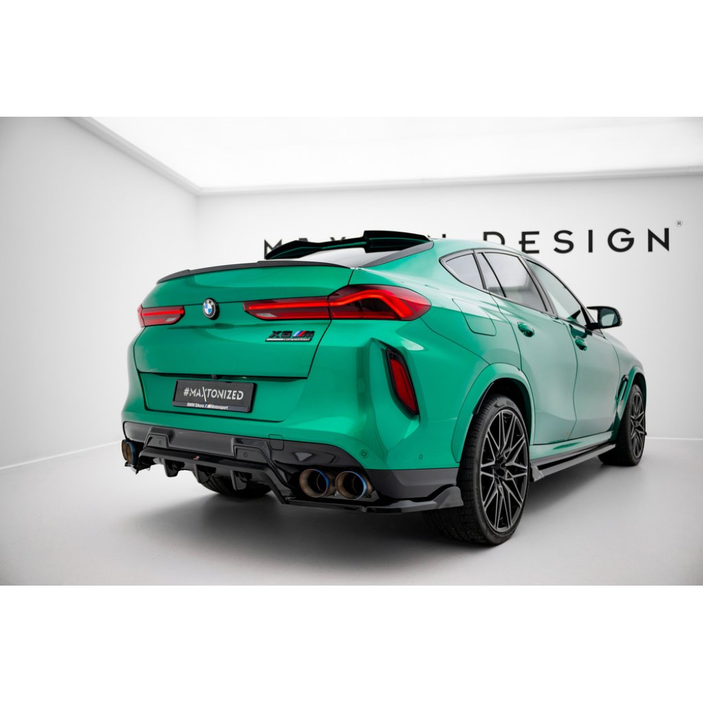 Maxton Design prodloužení spoileru pro BMW X6 G06 /M-Pack, černý lesklý plast ABS