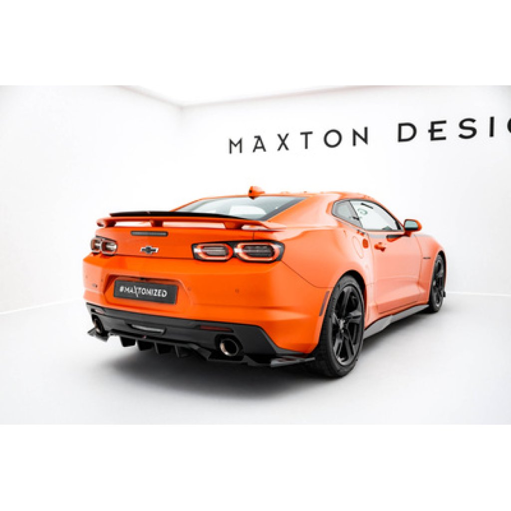 Maxton Design prodloužení spoileru pro Chevrolet Camaro SS Mk6 Facelift, černý lesklý plast ABS