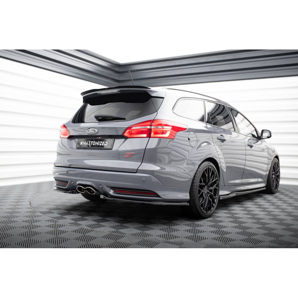 Maxton Design prodloužení spoileru pro Ford Focus ST Mk3, černý lesklý plast ABS