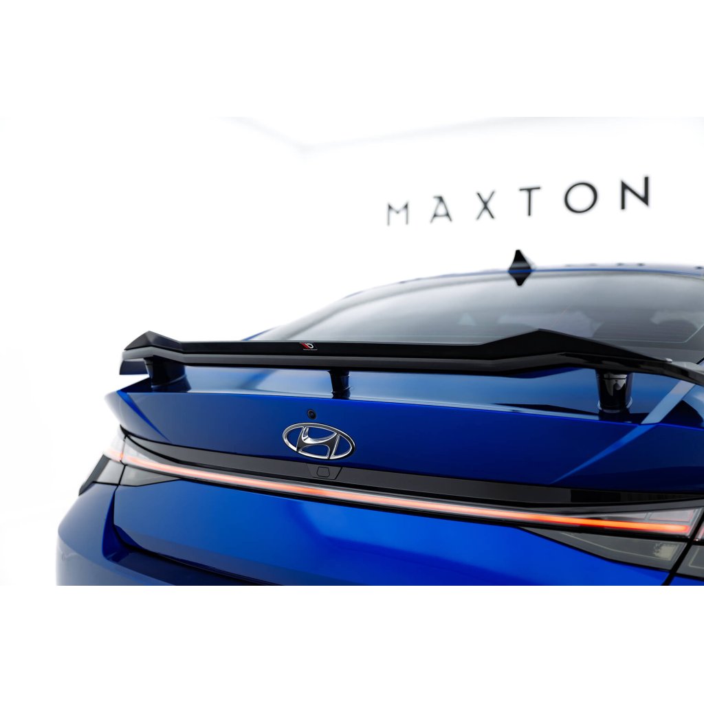 Maxton Design prodloužení spoileru pro Hyundai Elantra N Mk7, černý lesklý plast ABS