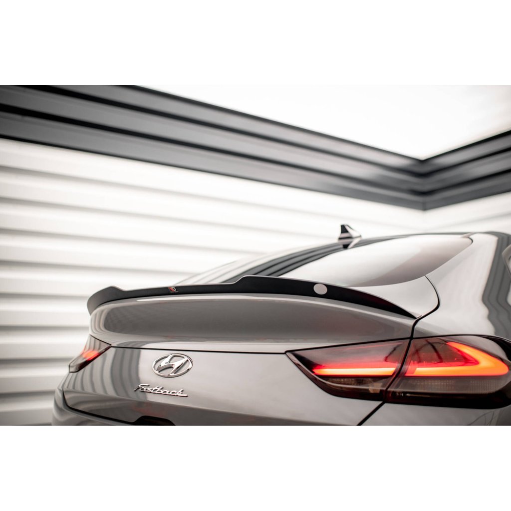 Maxton Design prodloužení spoileru pro Hyundai I30 Mk3, MK3 Facelift, černý lesklý plast ABS, Fastback N-Line