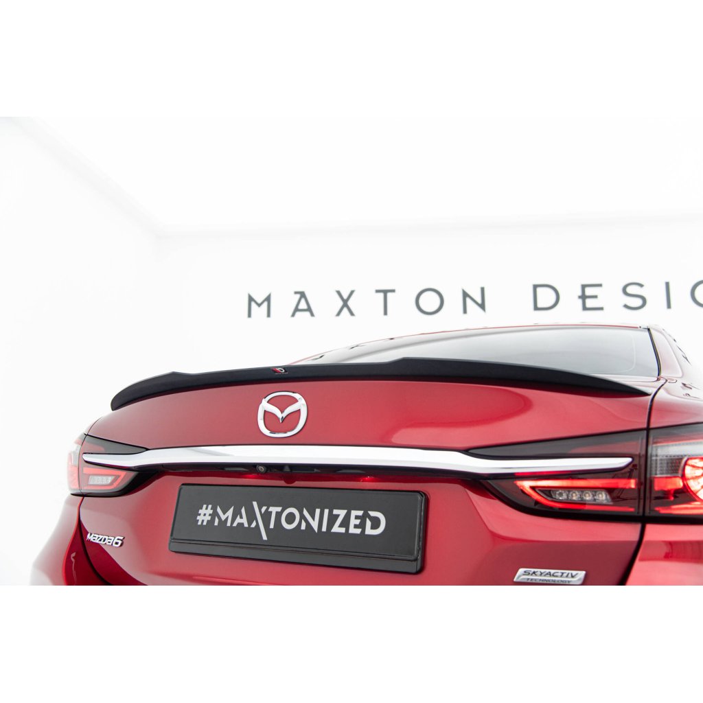 Maxton Design prodloužení spoileru pro Mazda 6 Mk3 FL, černý lesklý plast ABS, Sedan