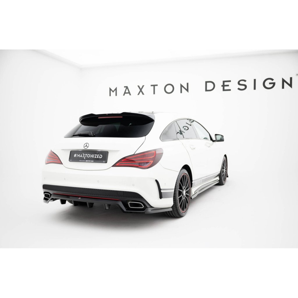 Maxton Design prodloužení spoileru pro Mercedes CLA C 117 Facelift 45 AMG, C 117 Facelift/AMG-Line, černý lesklý plast ABS, Shooting Brake