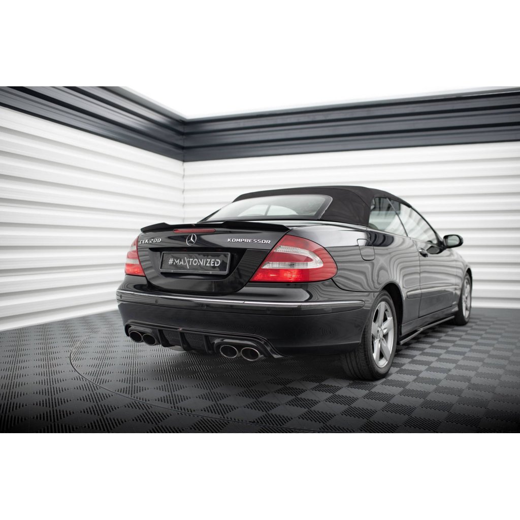 Maxton Design prodloužení spoileru pro Mercedes CLK W209, černý lesklý plast ABS, Cabriolet