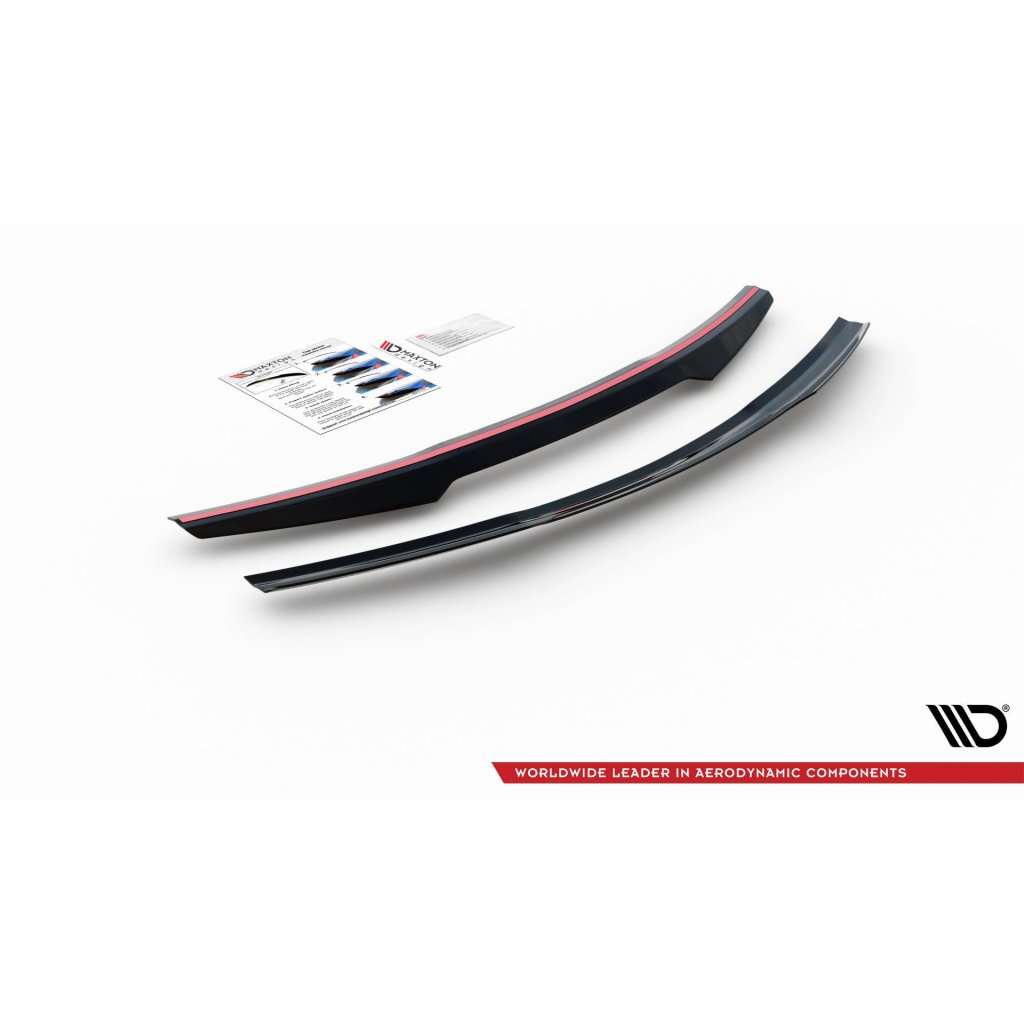 Maxton Design prodloužení spoileru pro Mercedes třída A W177 45 AMG, černý lesklý plast ABS, pouze pro Aero package