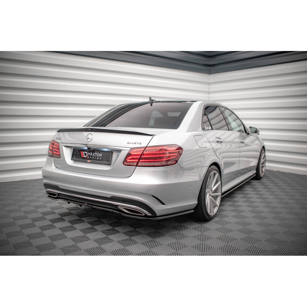 Maxton Design prodloužení spoileru pro Mercedes třída E W212 Facelift/Sedan/E63 AMG, černý lesklý plast ABS
