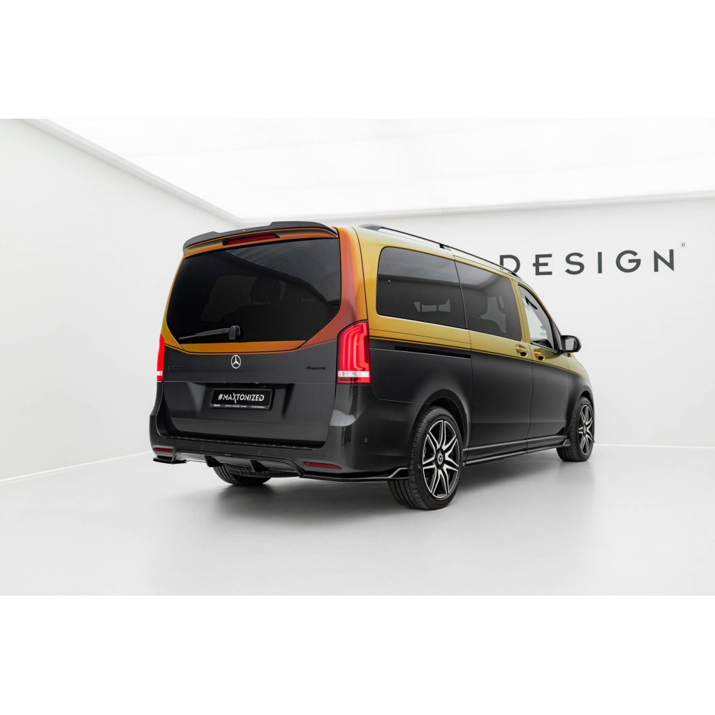 Maxton Design prodloužení spoileru pro Mercedes třída V W447F, černý lesklý plast ABS, AMG-Line