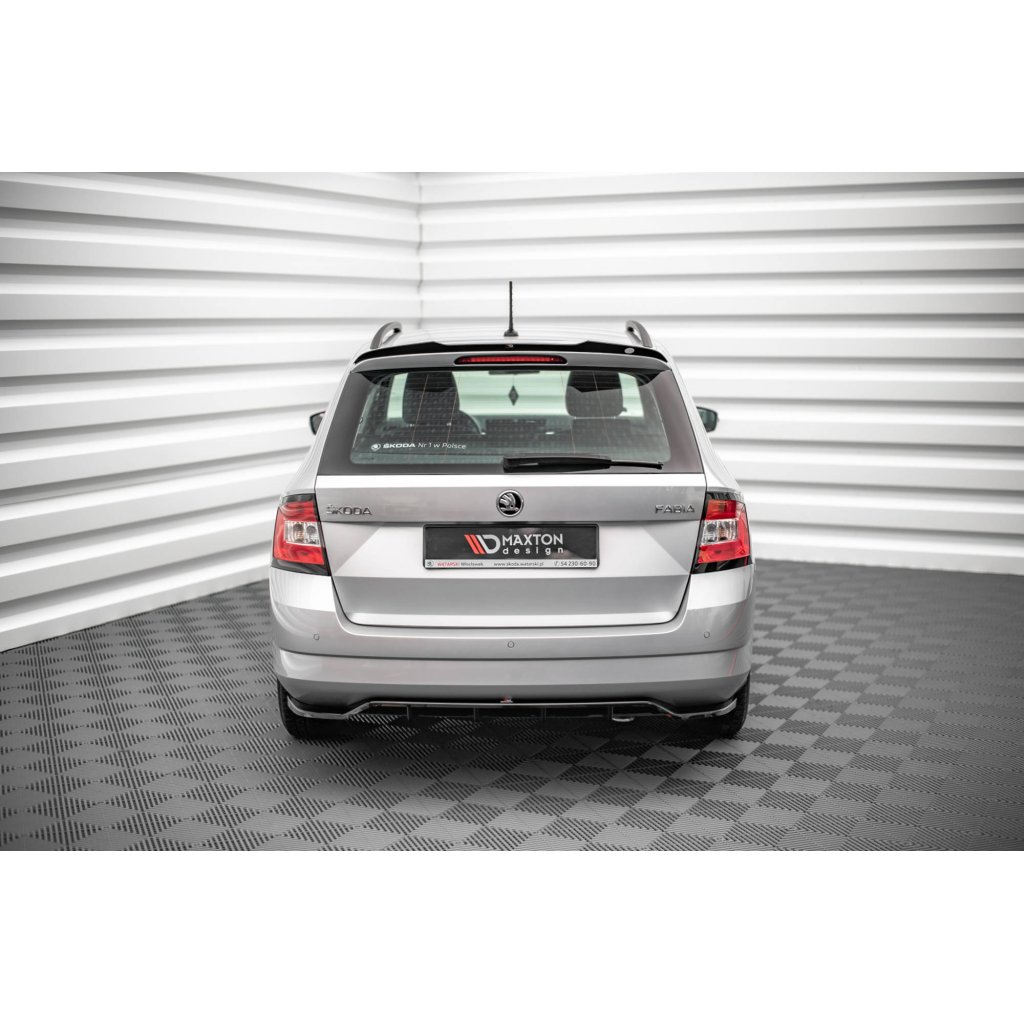 Maxton Design prodloužení spoileru pro Škoda Fabia Mk3, černý lesklý plast ABS, pouze pro Combi