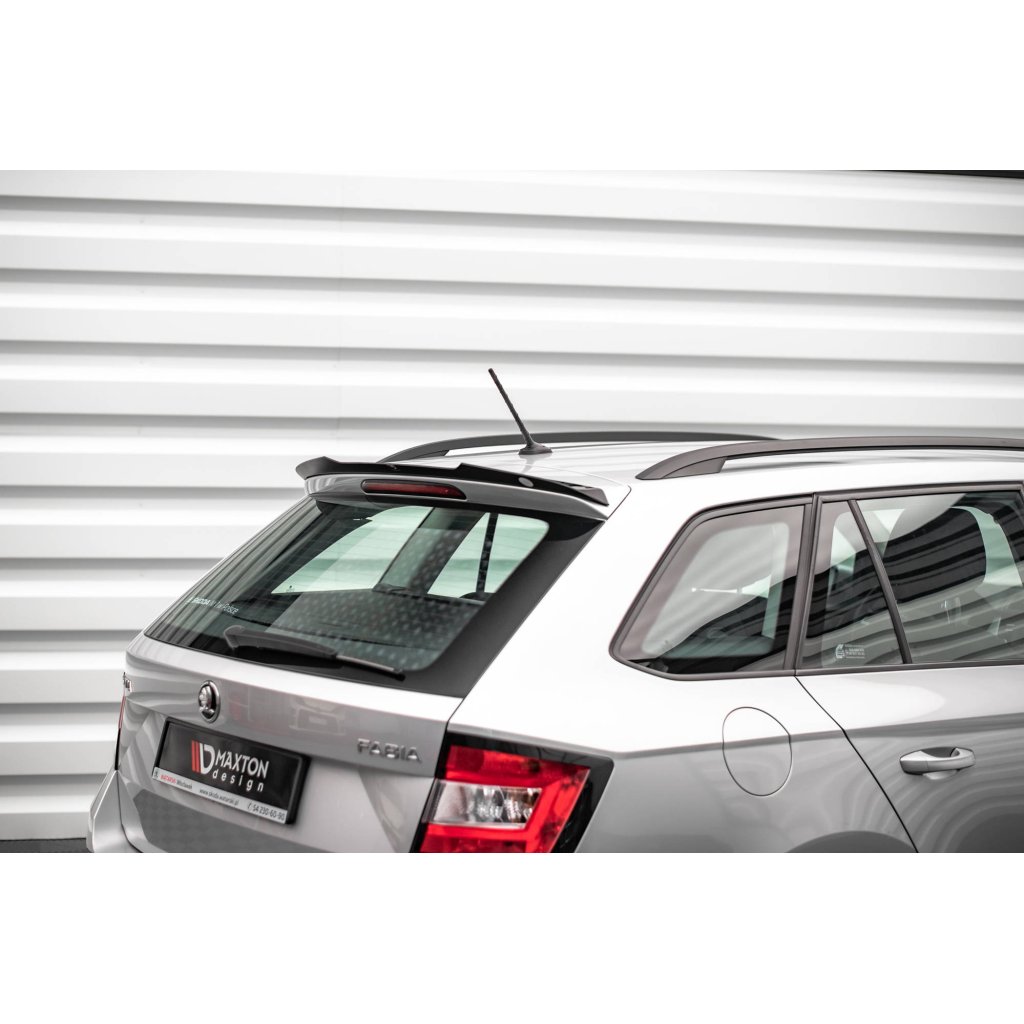 Maxton Design prodloužení spoileru pro Škoda Fabia Mk3, černý lesklý plast ABS, pouze pro Combi