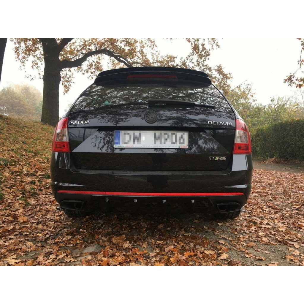 Maxton Design prodloužení spoileru pro Škoda Octavia RS Mk3, černý lesklý plast ABS, Combi