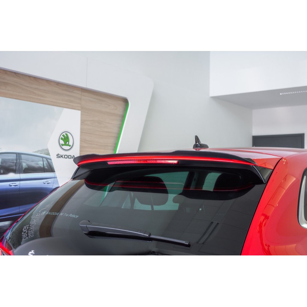 Maxton Design prodloužení spoileru pro Škoda Scala, černý lesklý plast ABS, pouze pro originální spoiler č. 657827939