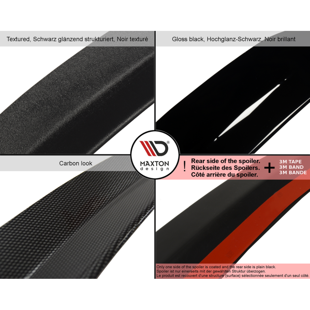 Maxton Design prodloužení spoileru pro Škoda Scala, černý lesklý plast ABS, pouze pro originální spoiler č. 657827939