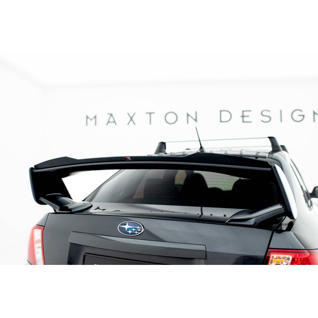 Maxton Design prodloužení spoileru pro Subaru Impreza WRX STi Mk3 Facelift, černý lesklý plast ABS