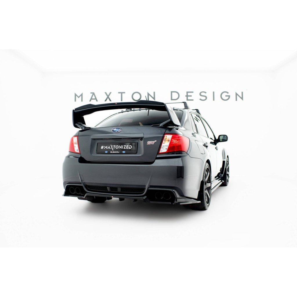 Maxton Design prodloužení spoileru pro Subaru Impreza WRX STi Mk3 Facelift, černý lesklý plast ABS