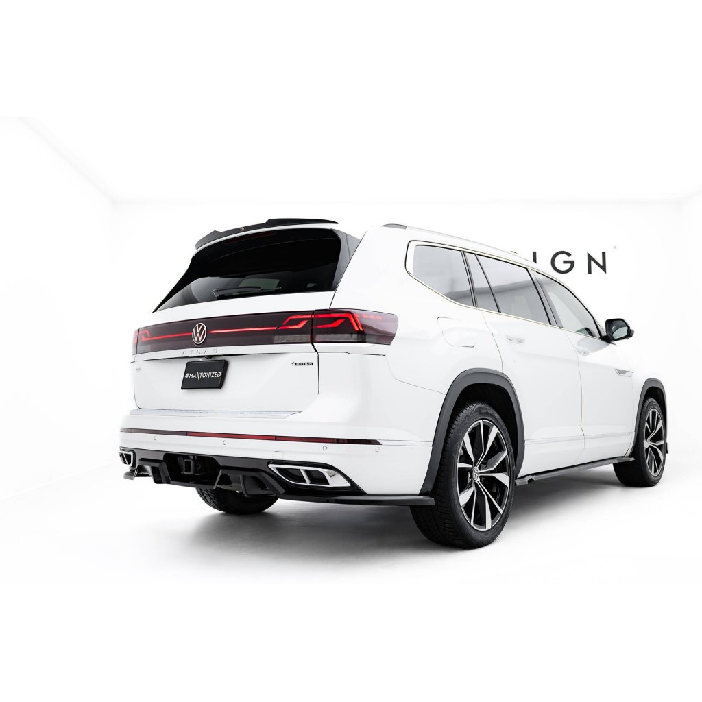 Maxton Design prodloužení spoileru pro Volkswagen Atlas R-Line Mk1 Facelift 2, černý lesklý plast ABS
