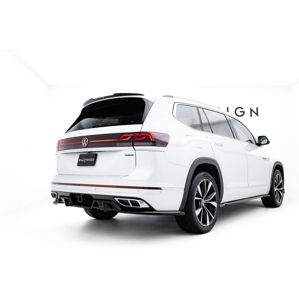 Maxton Design prodloužení spoileru pro Volkswagen Atlas R-Line Mk1 Facelift 2, černý lesklý plast ABS