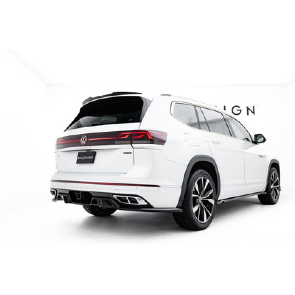 Maxton Design prodloužení spoileru pro Volkswagen Atlas R-Line Mk1 Facelift 2, černý lesklý plast ABS