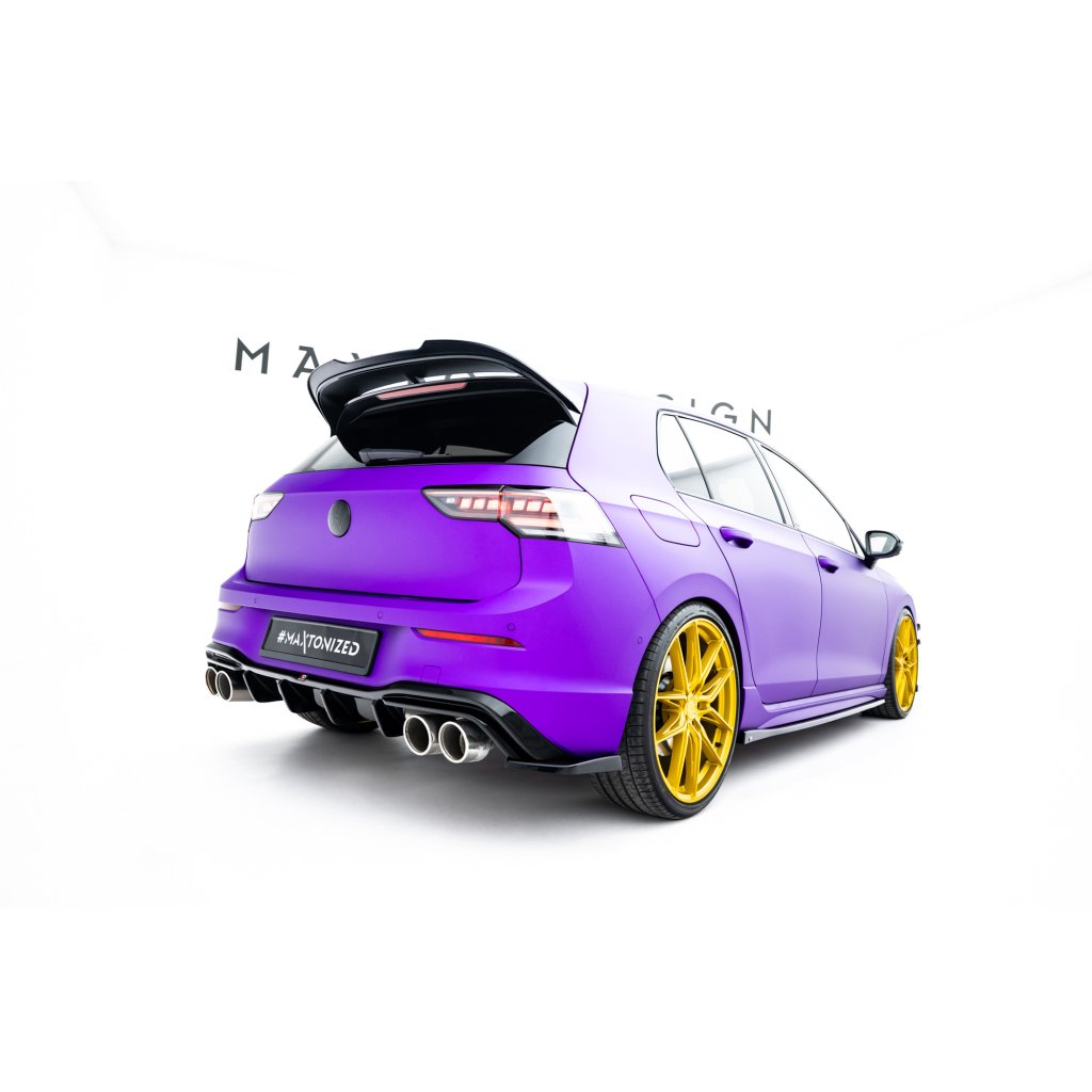 Maxton Design prodloužení spoileru pro Volkswagen Golf R Mk8, černý lesklý plast ABS