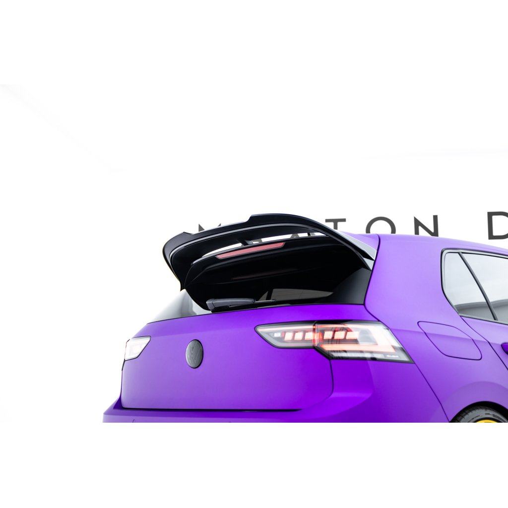 Maxton Design prodloužení spoileru pro Volkswagen Golf R Mk8, černý lesklý plast ABS
