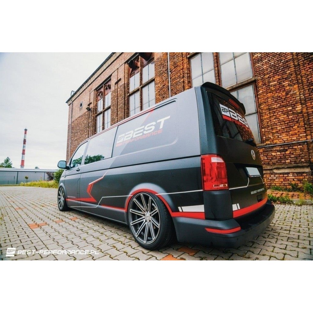 Maxton Design prodloužení spoileru pro Volkswagen T6, černý lesklý plast ABS