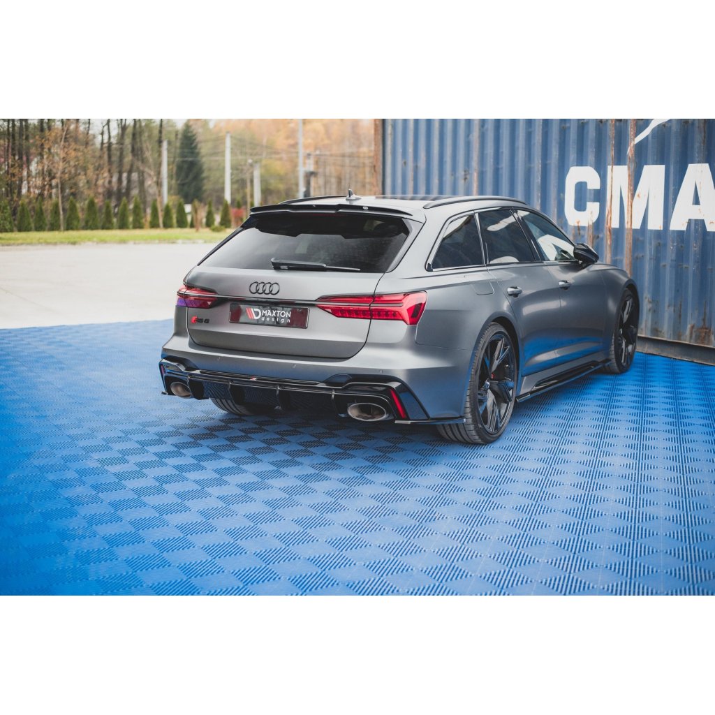 Maxton Design prodloužení spoileru ver.1 pro Audi RS6 C8, černý lesklý plast ABS
