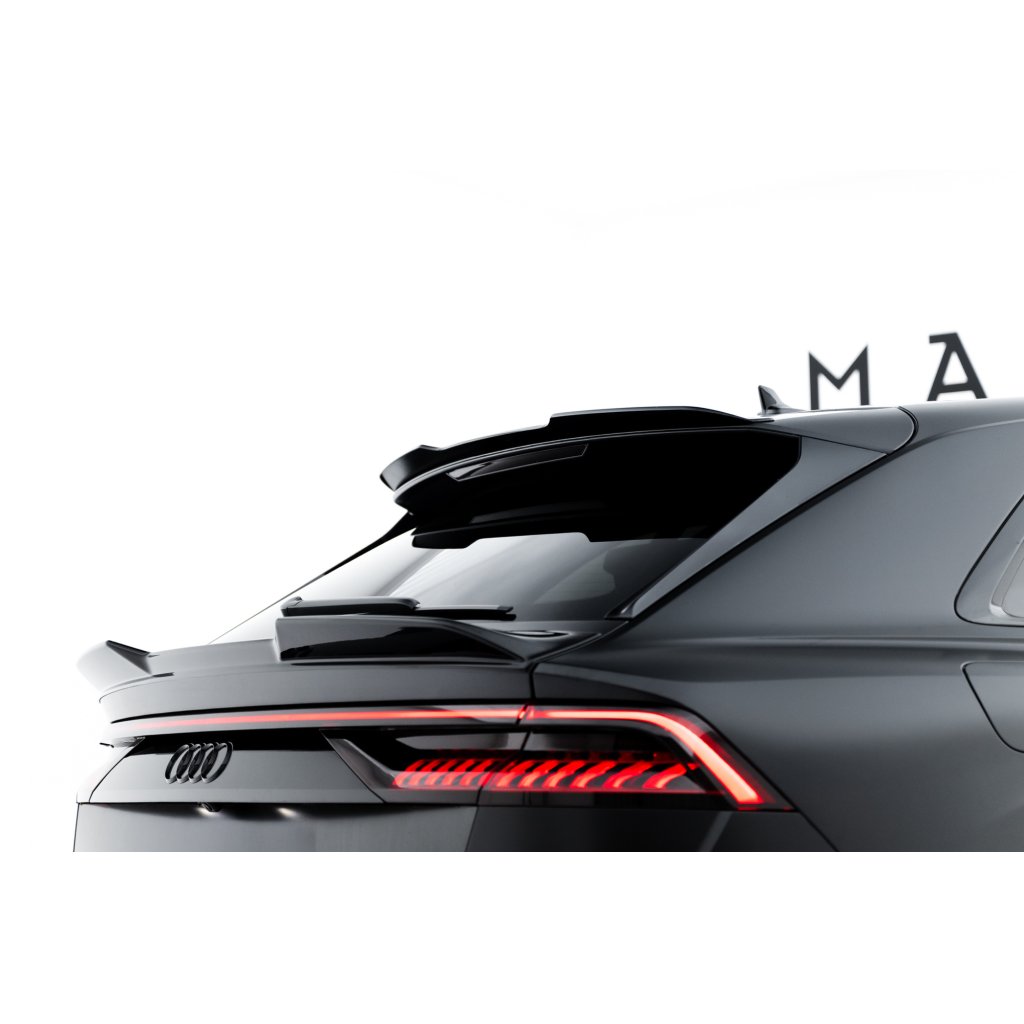 Maxton Design prodloužení spoileru ver.1 pro Audi SQ8 Mk 1 FL, černý lesklý plast ABS