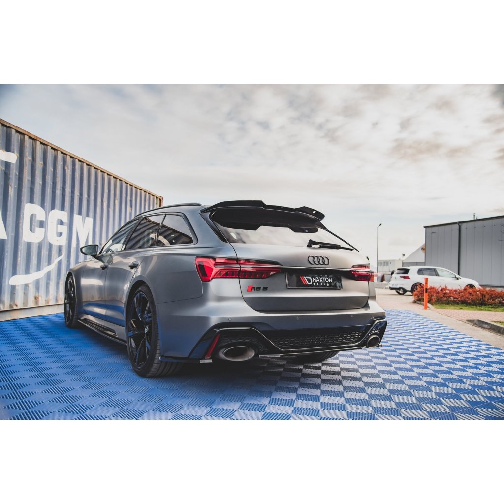 Maxton Design prodloužení spoileru ver.2 pro Audi RS6 C8, černý lesklý plast ABS