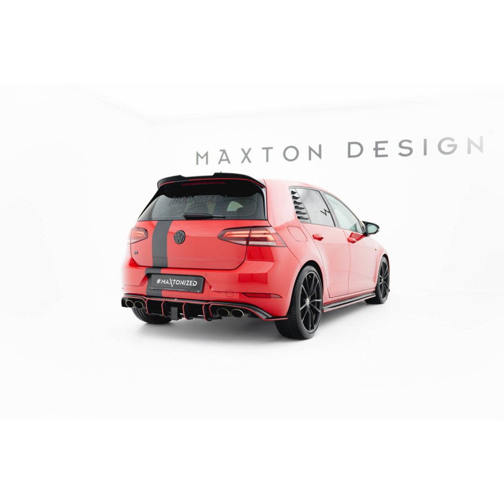 Maxton Design prodloužení spoileru ver.2 pro Volkswagen Golf R Mk7 Facelift, černý lesklý plast ABS