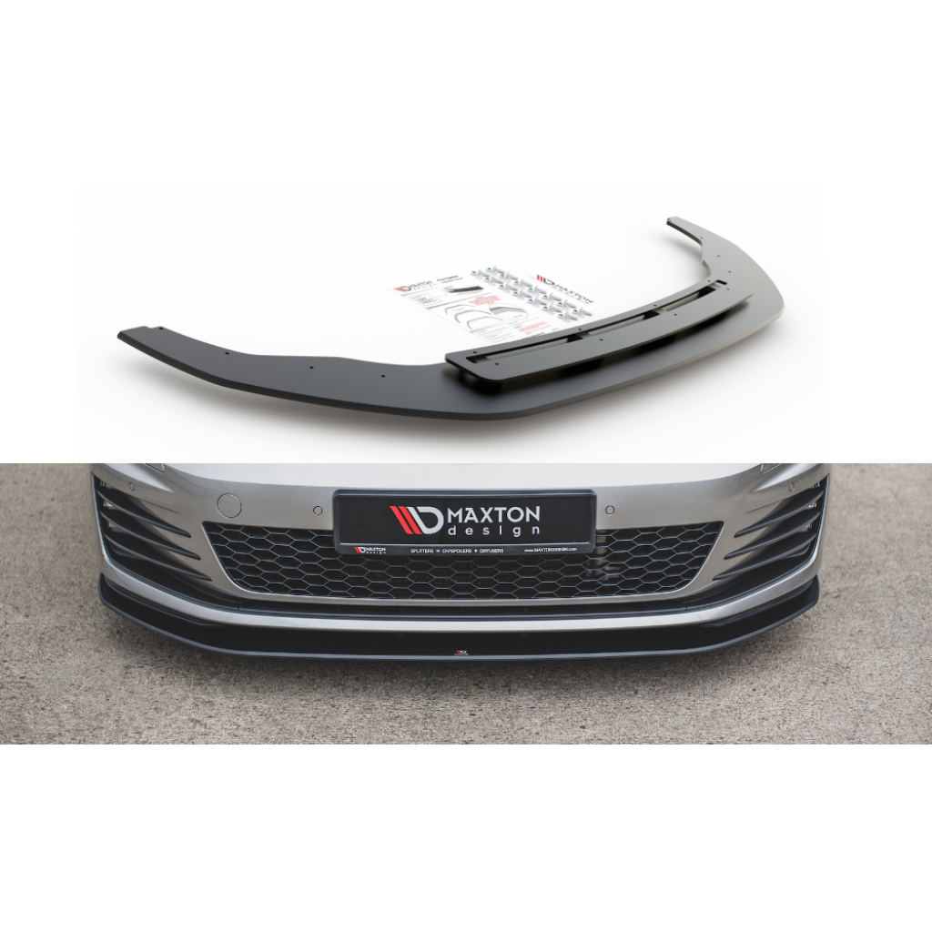 Maxton Design "Racing durability" spoiler pod přední nárazník pro Volkswagen Golf GTI Mk7, plast ABS bez povrchové úpravy