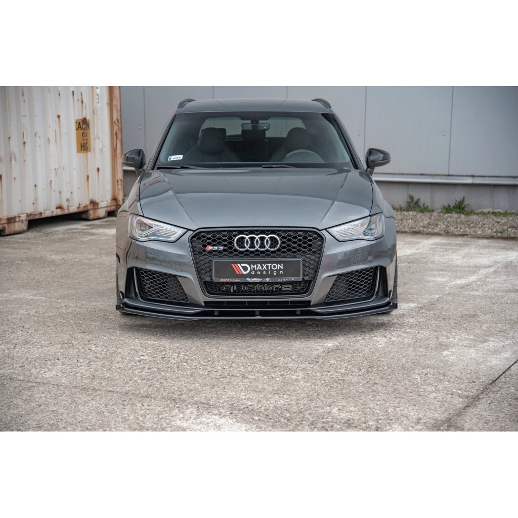 Maxton Design "Racing durability" spoiler pod přední nárazník s rohovými splittery pro Audi RS3 8V, plast ABS bez povrchové úpravy, Sportback