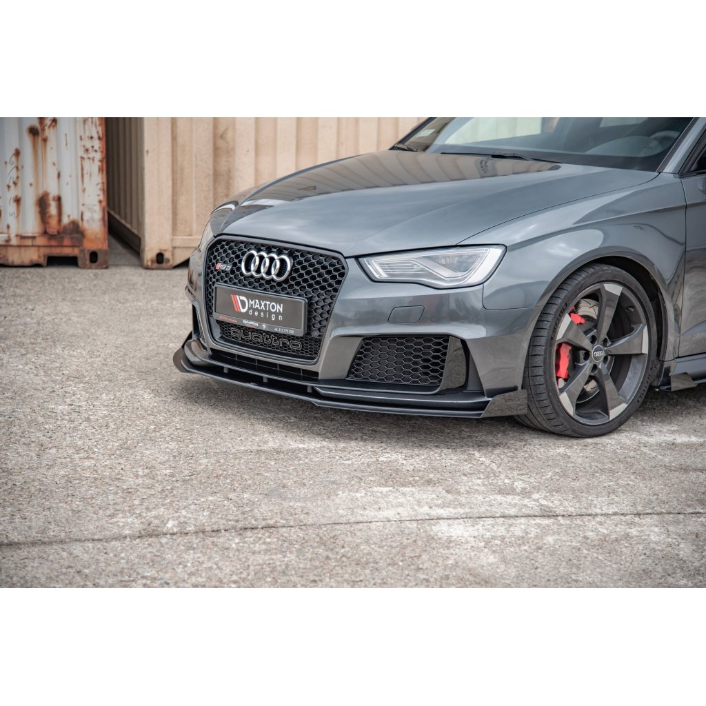 Maxton Design "Racing durability" spoiler pod přední nárazník s rohovými splittery pro Audi RS3 8V, plast ABS bez povrchové úpravy, Sportback