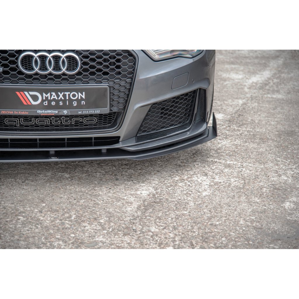 Maxton Design "Racing durability" spoiler pod přední nárazník s rohovými splittery pro Audi RS3 8V, plast ABS bez povrchové úpravy, Sportback