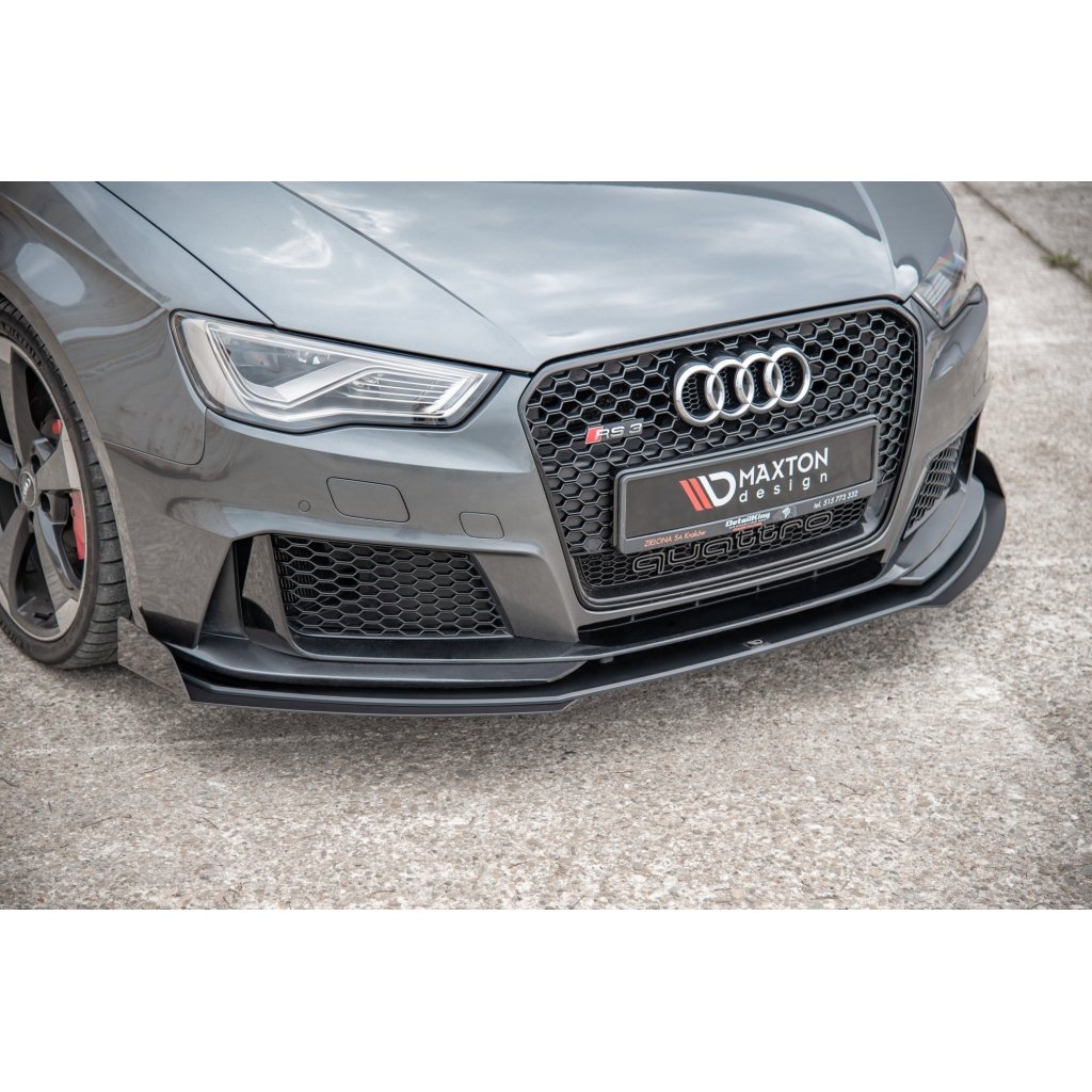 Maxton Design "Racing durability" spoiler pod přední nárazník s rohovými splittery pro Audi RS3 8V, plast ABS bez povrchové úpravy, Sportback