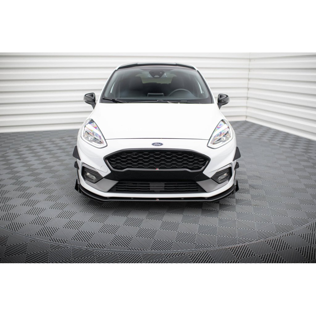 Maxton Design "Racing durability" spoiler pod přední nárazník s rohovými splittery pro Ford Fiesta ST Mk8, plast ABS bez povrchové úpravy, vč. ST-Line