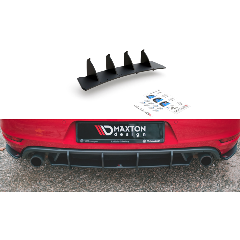 Maxton Design "Racing durability" zadní difuzor ver.2 pro Volkswagen Golf GTI Mk6, plast ABS bez povrchové úpravy